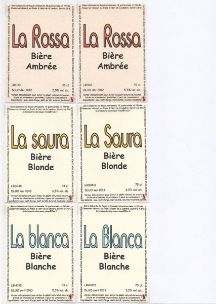 étiquettes de la collection