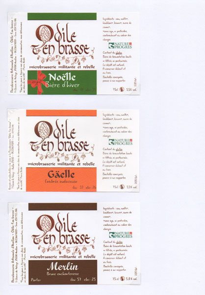 �tiquettes microbrasserie Odile t'en Brasse