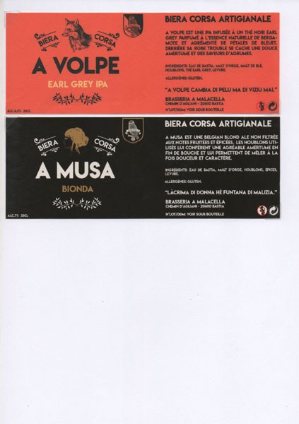 étiquettes de la collection