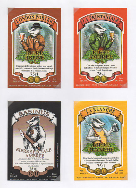 étiquettes de la collection