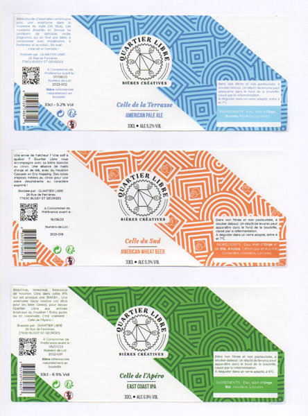 étiquettes de la collection