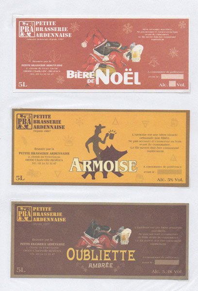 étiquettes de la collection