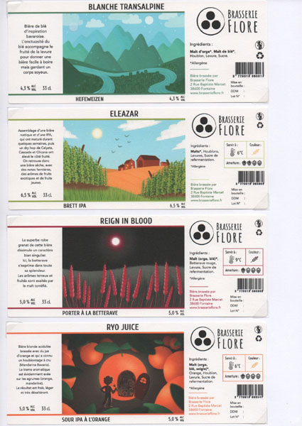 étiquettes de la collection