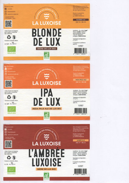 étiquettes de la collection