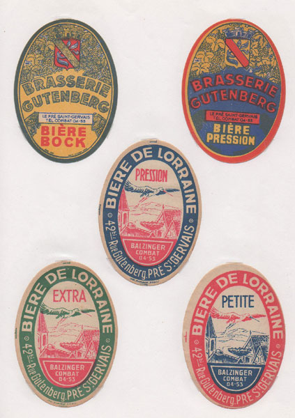 étiquettes de la collection
