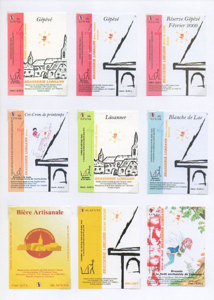 étiquettes de la collection