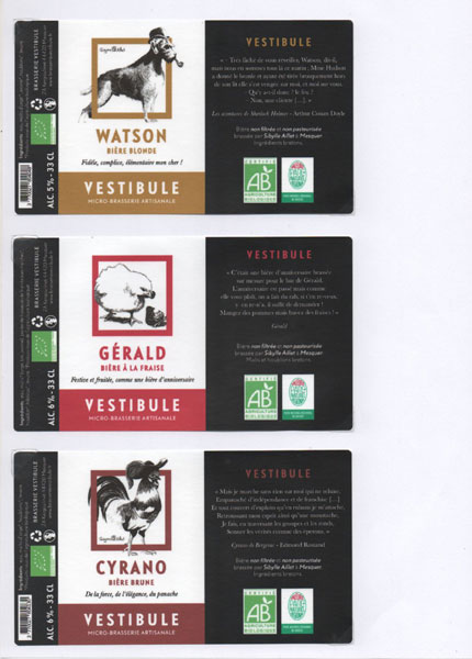 étiquettes de la collection