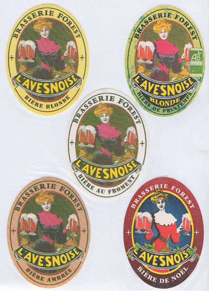 étiquettes de la collection