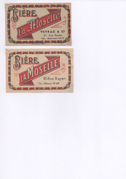 étiquettes de la collection