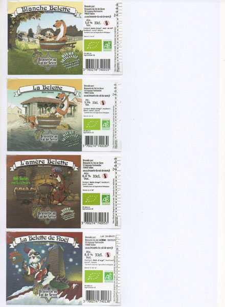 étiquettes de la collection