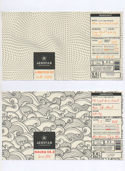 étiquettes de la collection