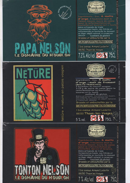 étiquettes de la collection