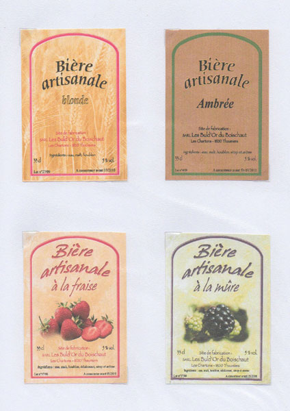 étiquettes de la collection