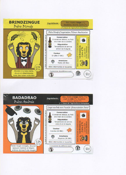 étiquettes de la collection